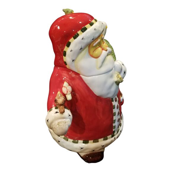 Vintage Gibson 2003 Christmas Santa & Friends Cookie Jar Holiday Decor Red Birds - Picture 4 of 10
